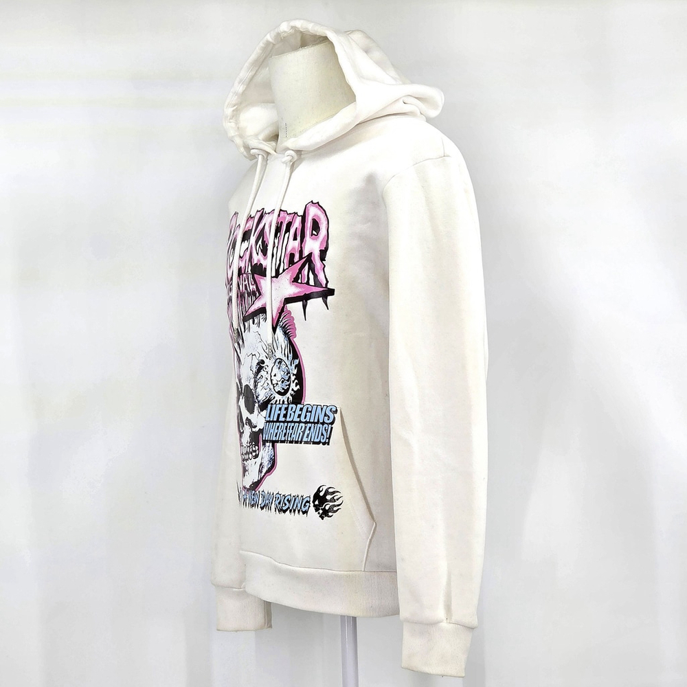 Rockstar Original Skull Hoodie Men L Y2K Pink Graphic Streetwear - Picture 4 of 16